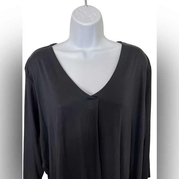 Lands' End V Neck Tunic 3/4 Sleeve Black 532089 Cotton/Modal NWT - Picture 5 of 8